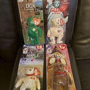 Complete Set of 4 1997-1998 McDonald’s International Bears Teenie Beanie Babies